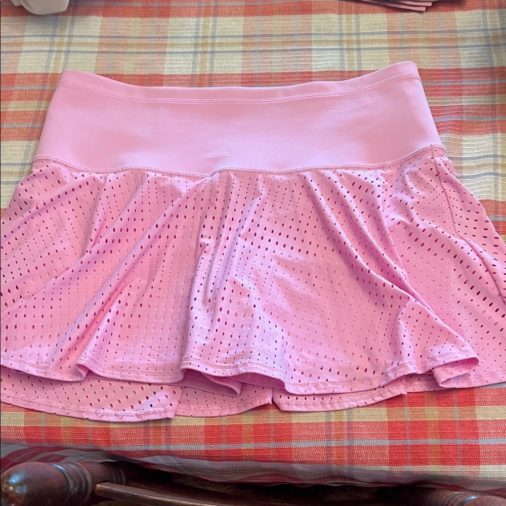 Athleta Light Pink Perforated Skater Skirt